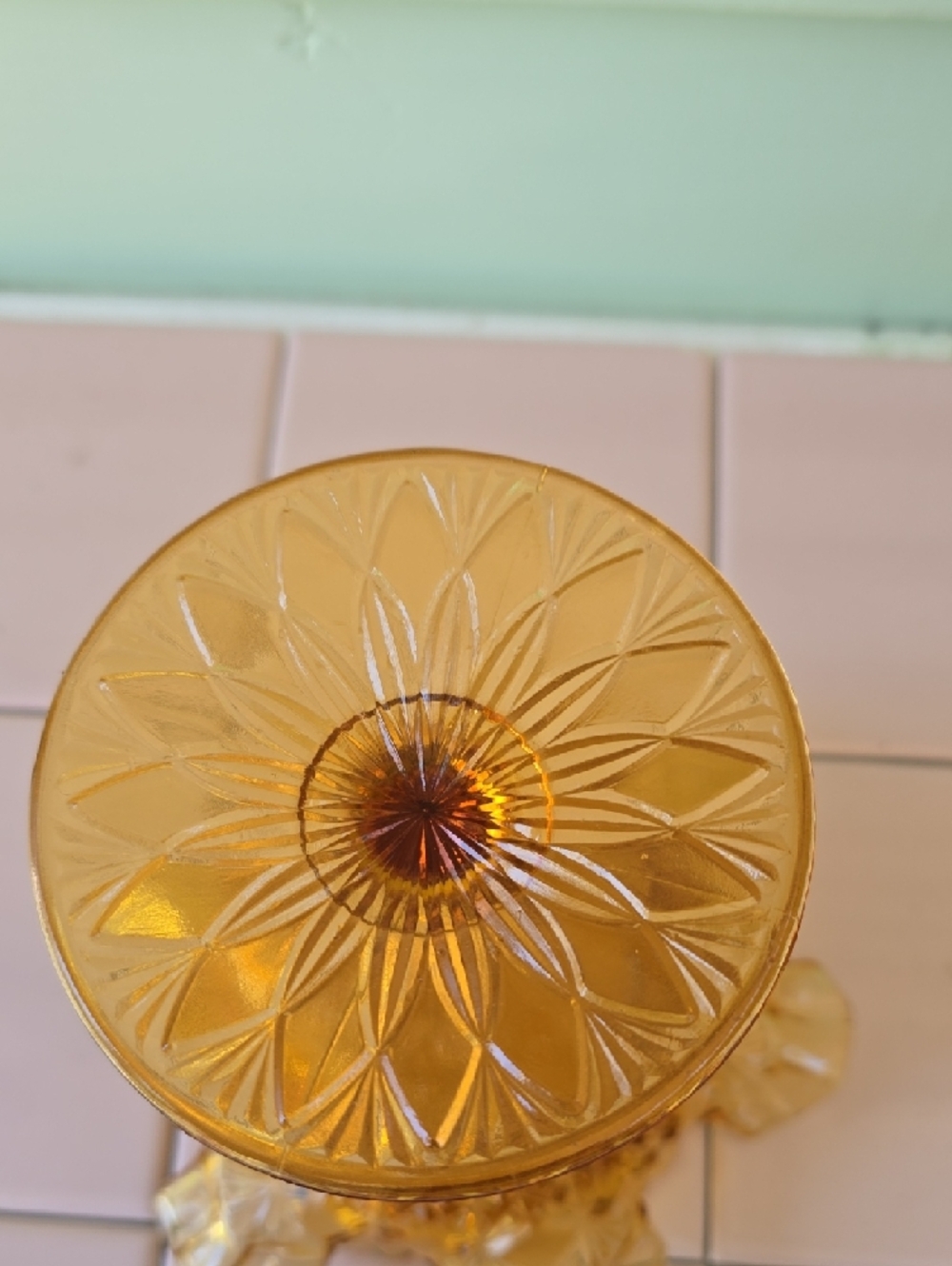 Amber Ruffled Compote Candy Dish - Picture 3 of 3